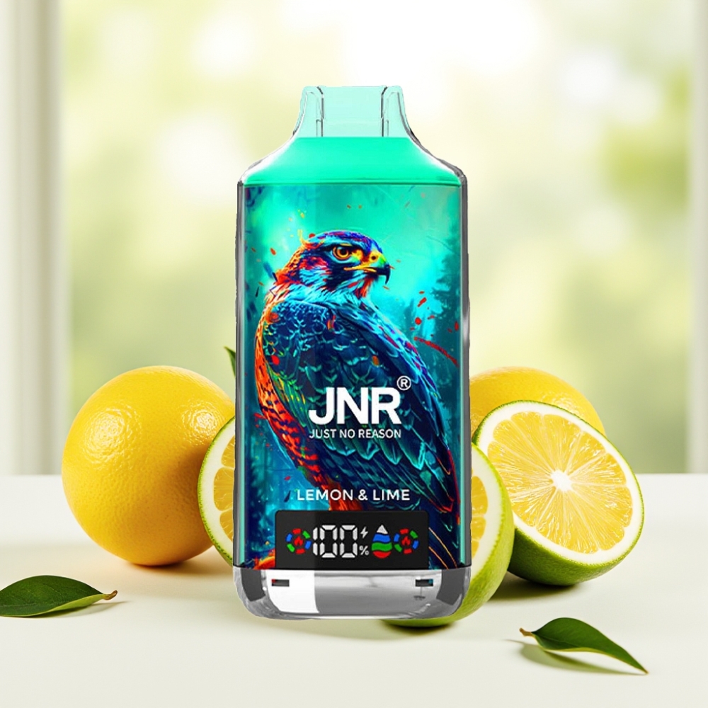 JNR Falcon X 18000 Puffs Лимон-Лайм 750mAh 24ml Dual Mesh Coil Digital Display Type-C 0%,2%,5%