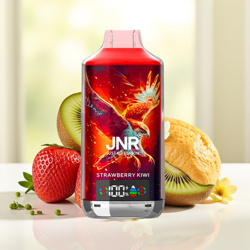 JNR Falcon X 18000 Puffs Полунично-ківовий 750mAh 24ml Dual Mesh Coil Digital Display Type-C 0% 2% 5%