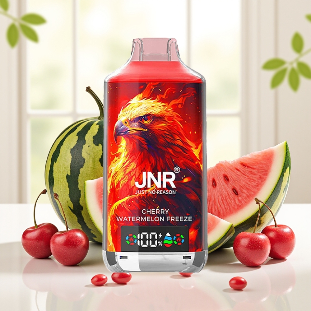 JNR Falcon X 18000 Puffs Вишневий Кавун 750mAh 24ml Dual Mesh Coil Digital Display Type-C 0% 2% 5%