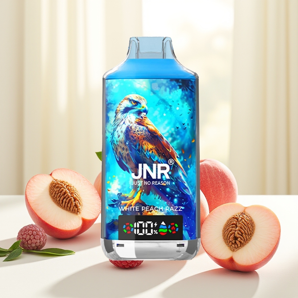 JNR Falcon X 18000 Puffs Білий персик та малина 750mAh 24ml Dual Mesh Coil Type-C