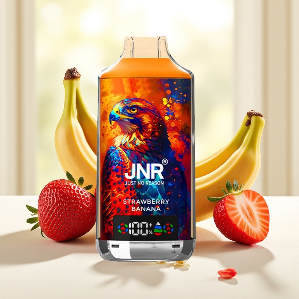 JNR Falcon X 18000 Puffs Полунично-банановий 750mAh 24ml Dual Mesh Digital Type-C 0%,2%,5%