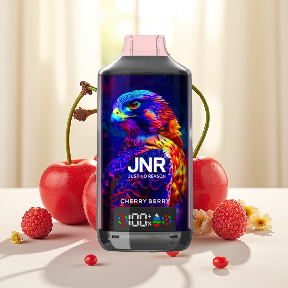 JNR Falcon X 18000 Puffs Вишнево-Ягідний 750mAh 24ml Dual Mesh Dual Core Digital Type-C 0% 2% 5%