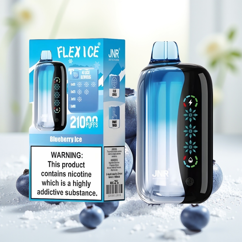 JNR Flex Ice 21000 Puffs Disposable Vape Чорниця Лід, 26мл, 1.2 Ohm Dual Mesh, Type-C