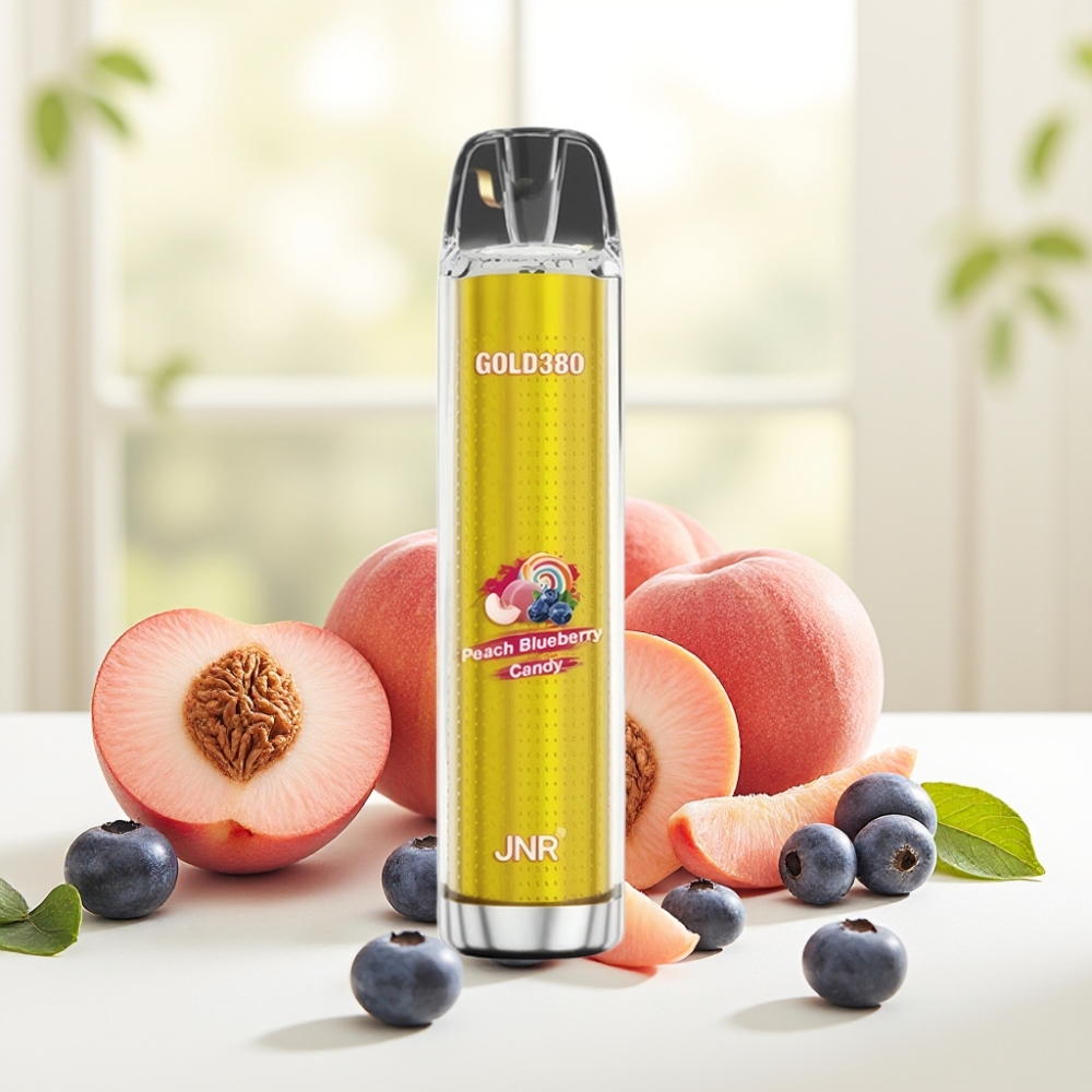 JNR Gold380 6000 Puffs Одноразова Електронна Сигарета Персик Чорниця 1500mAh 13мл