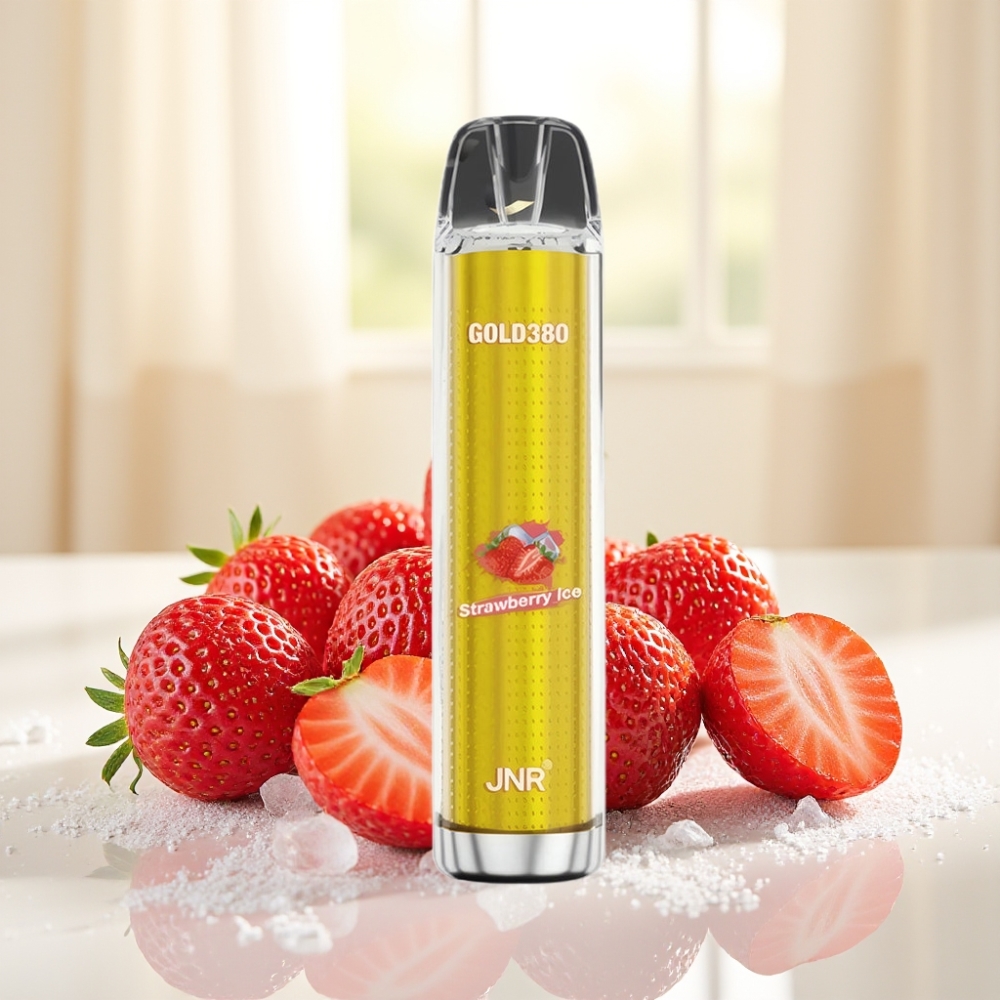 JNR Gold380 6000 Puffs Одноразова Електронна Сигарета Полуниця Лід 6000 Затяжок 1500mAh 1.0Ω 13мл