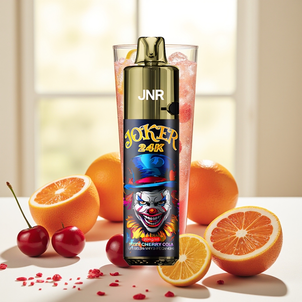 JNR Joker 24K Puffs Одноразова Електронна Сигарета зі Смаком Газована Вишнева Кола, 24000 Затяжок, 2% Нікотину, 800mAh