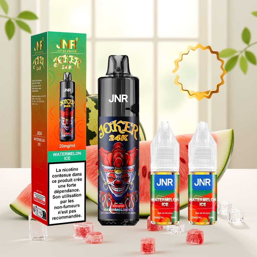 JNR Joker 24K Puffs Диспосейбл Вейп Кавун Лід, 24000 затяжок, 2% нікотину, 800mAh, Type-C