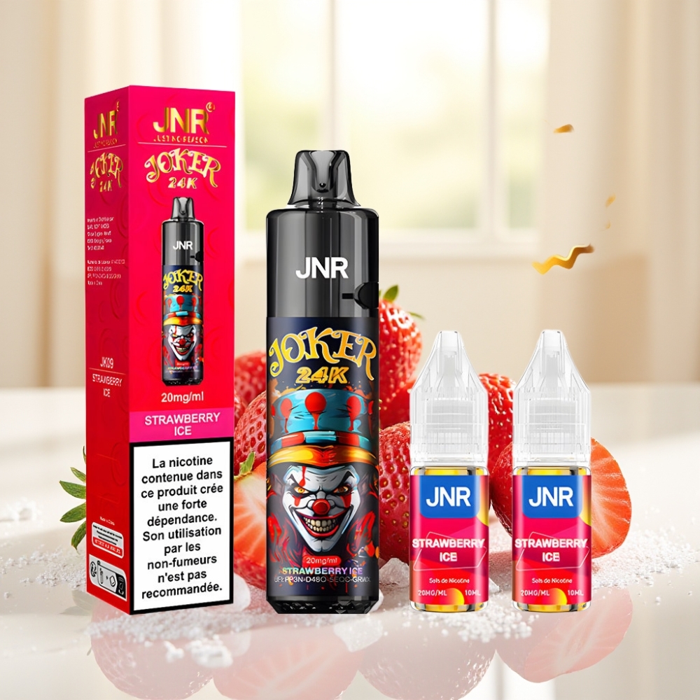 JNR Joker 24K Puffs Одноразова Електронна Сигарета Поліпшена Версія 2+10мл Батарея 800мАг Тип-C 2%