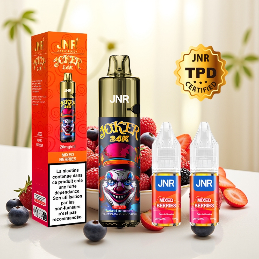 JNR Joker 24K Puffs 2+10мл Зарядка Type-C 800мAh АКБ 2% нікотину Мікс Ягід