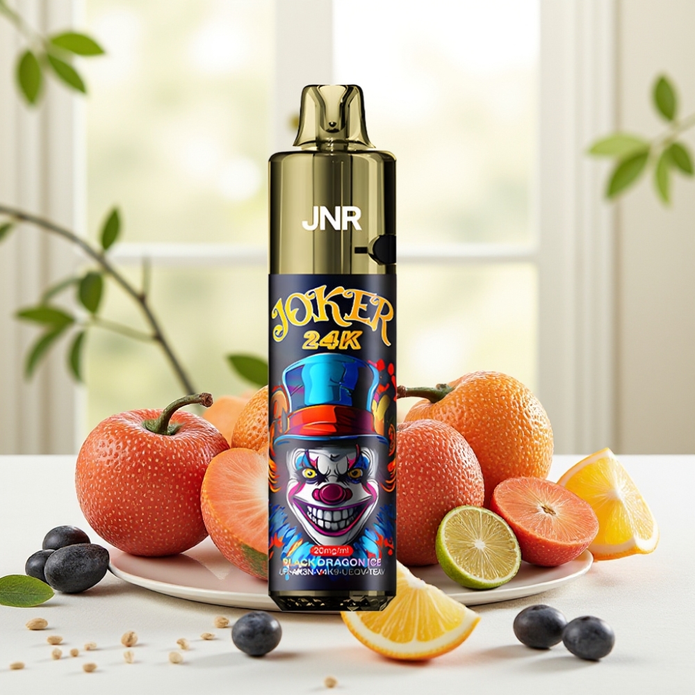 JNR Joker 24K Puffs Одноразова Електронна Сигарета Чорний Дракон Лід 2% нікотину 800mAh 24000 тяг