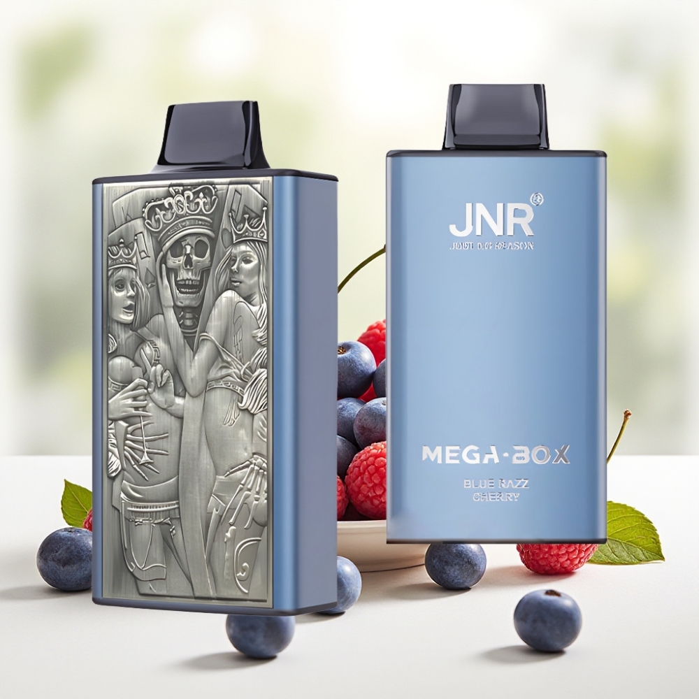 JNR Mega Box 25000 тяг 30мл рідини 850мAh Dual Mesh Blue Razz Cherry