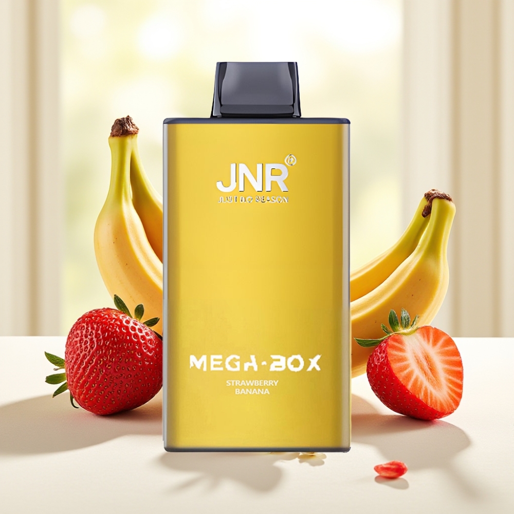 JNR Mega Box 25000 тяг, полуниця-банан, 30мл, 850мAh, Dual Mesh Coil