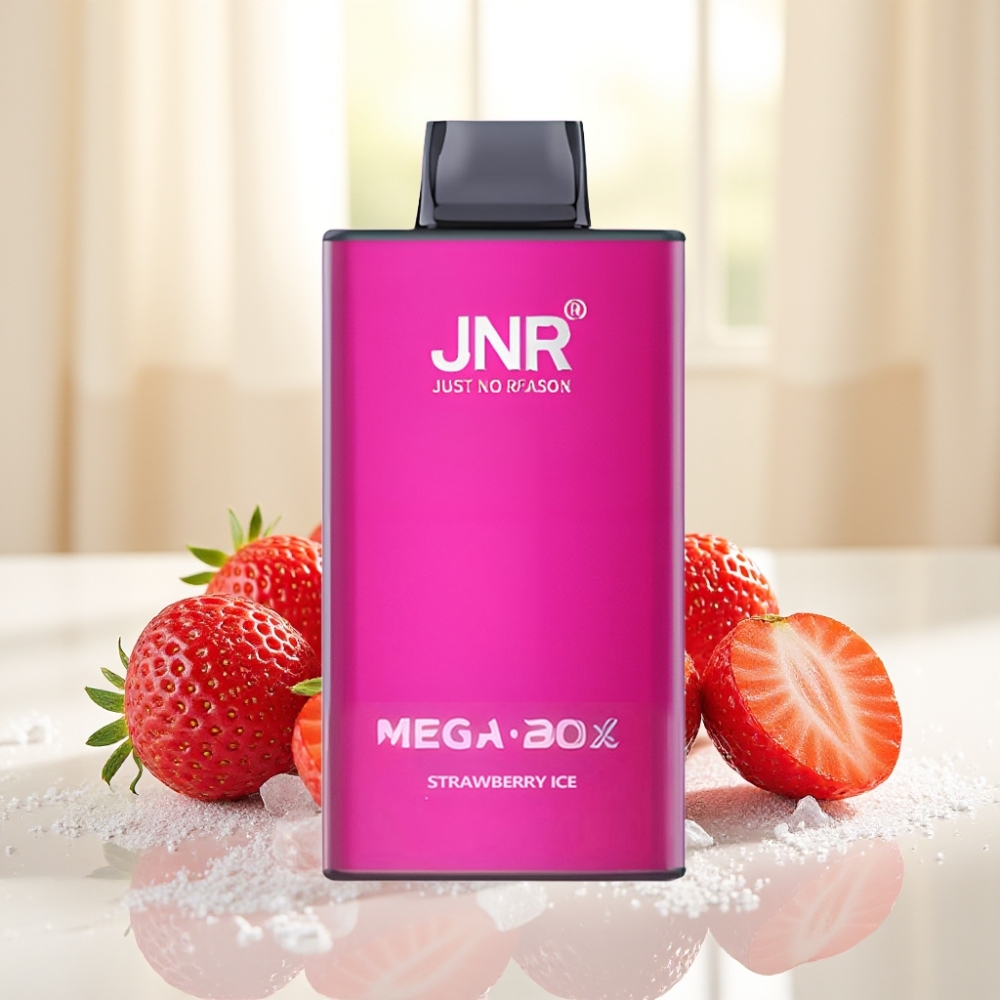 JNR Mega Box 25000 Потів Одноразова Вейп Полуниця Лід, 30мл, 850мАг, Dual Mesh Coil