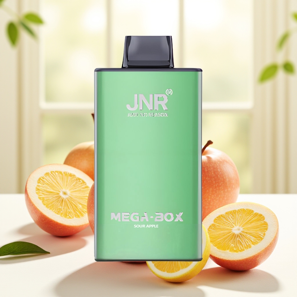 JNR Mega Box 25000 Puffs Disposable Vape Кисле Яблуко, 30мл, 850мАг, 2% нікотину