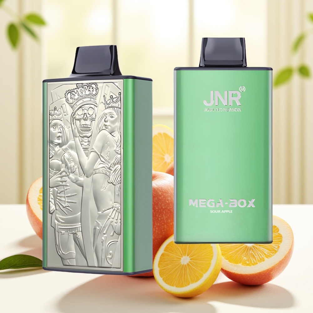 JNR Mega Box 25000 Puffs Disposable Vape Кисле Яблуко, 30мл, 850мАг, 2% нікотину