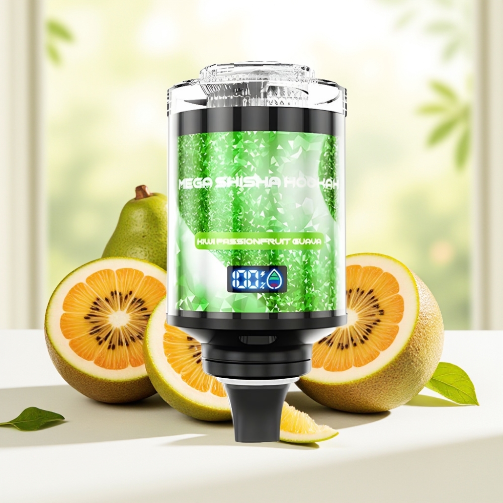 JNR Mega Shisha Hookah 100K Настільна сумісність Ківі Маракуйя Гуава 60мл 2200мАг