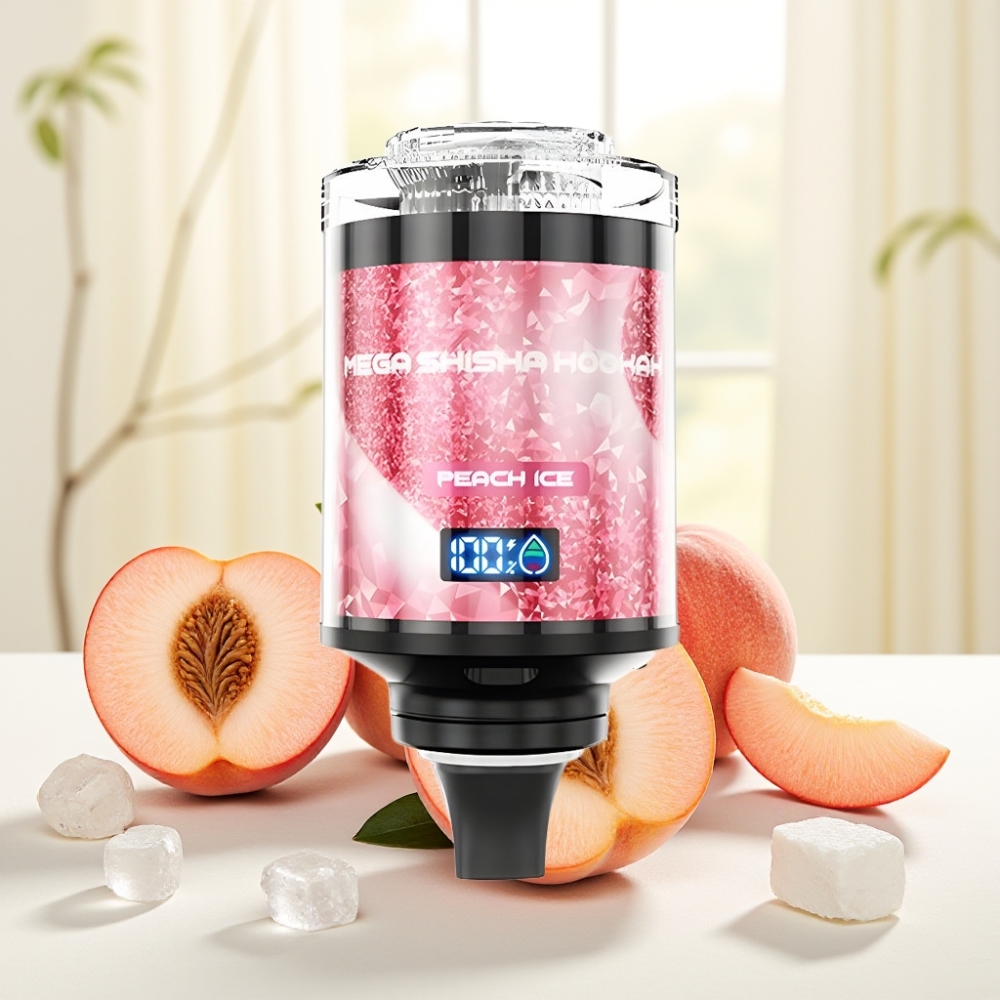 JNR Mega Shisha Hookah 100K Настільна сумісність Персик Лід 60мл 2200мАг Тип-C