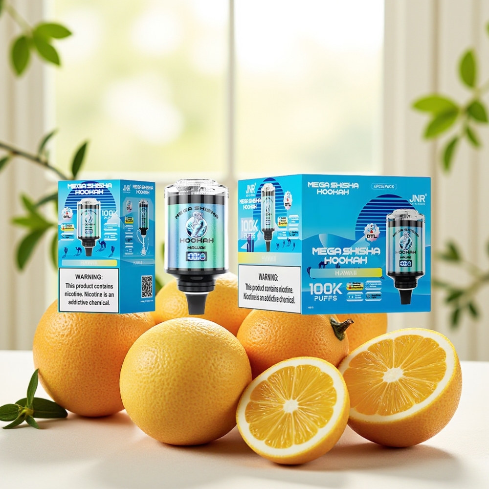 JNR Mega Shisha Hookah 100K Настільна сумісність Гаваї 60мл 2200мАг Type-C