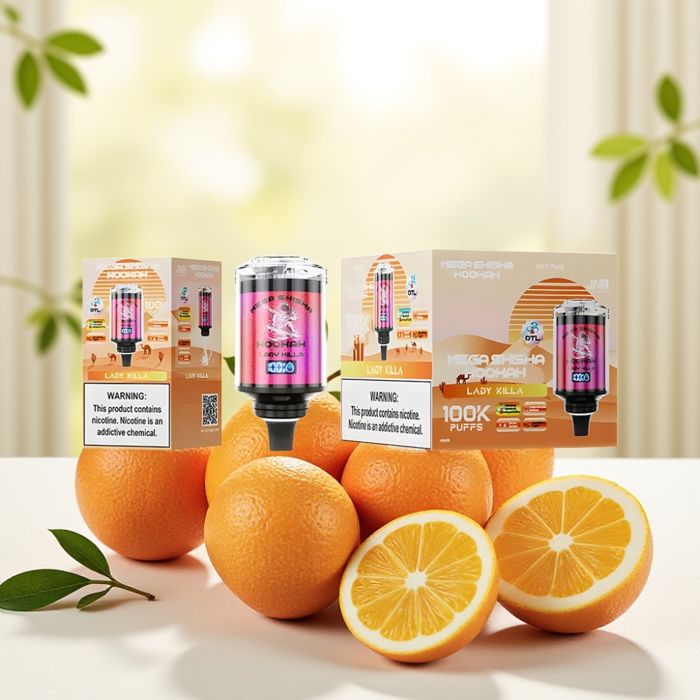 JNR Mega Shisha Hookah 100K Настільна сумісність Lady Killa 60мл 2200мAh Type-C