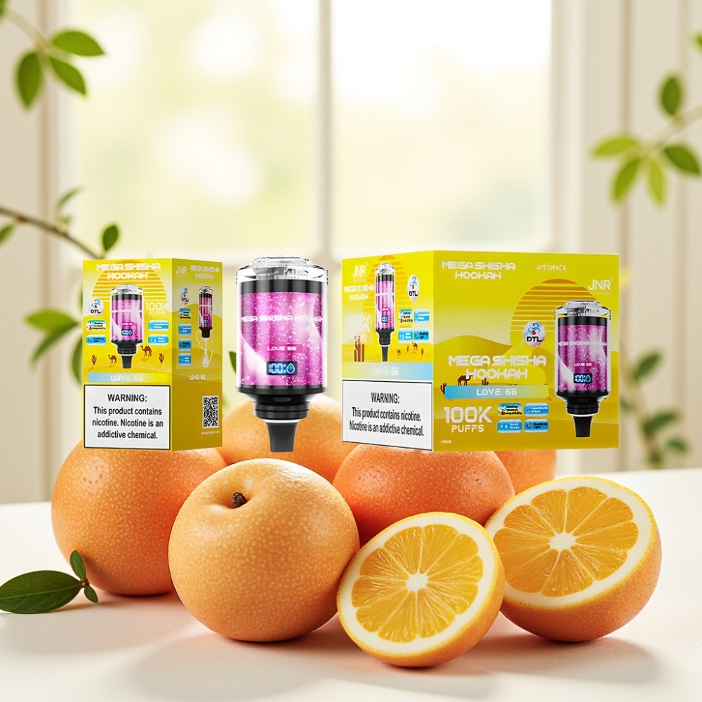 JNR Mega Shisha Hookah 100K Настільна сумісність Love 66, 100000 тяг, 60мл, 2200мА·год, Type-C