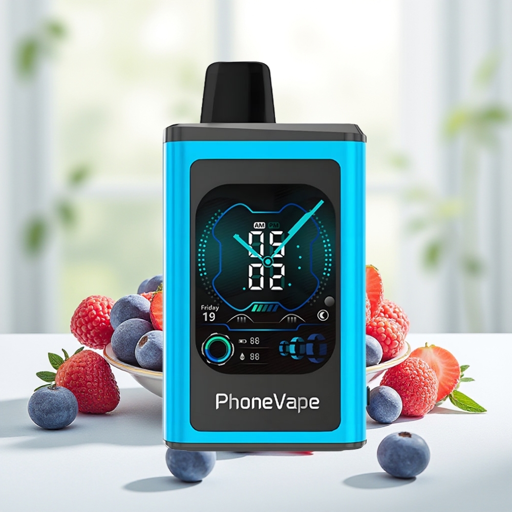 JNR PhoneVape 30000 пхатків Disposable Vape Блакитна Малина Лід, 850mAh, Type-C, Turbo, App