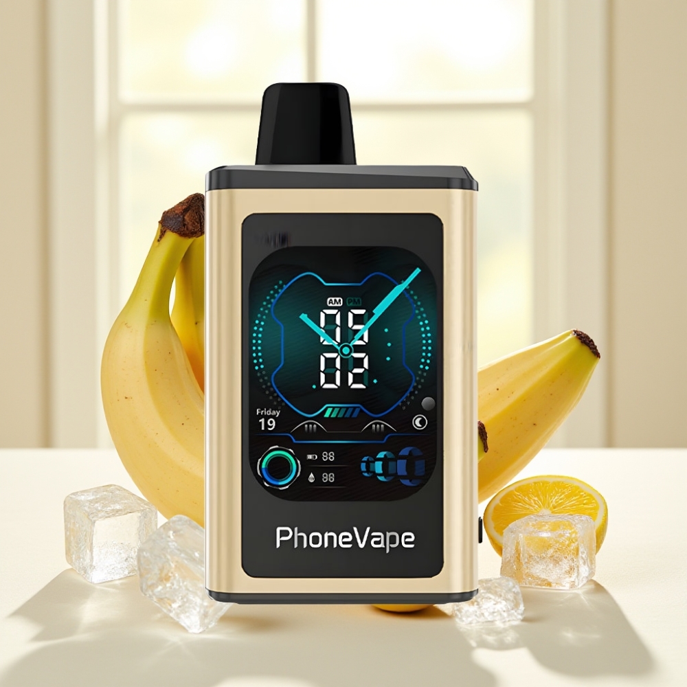 JNR PhoneVape 30000 затягів Банан Лід Type-C, Turbo, повітря, додаток, екран