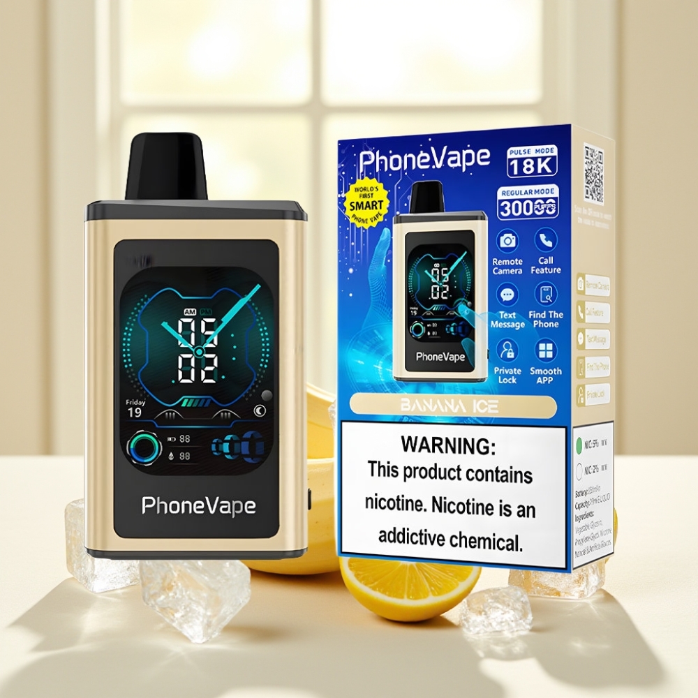 JNR PhoneVape 30000 затягів Банан Лід Type-C, Turbo, повітря, додаток, екран