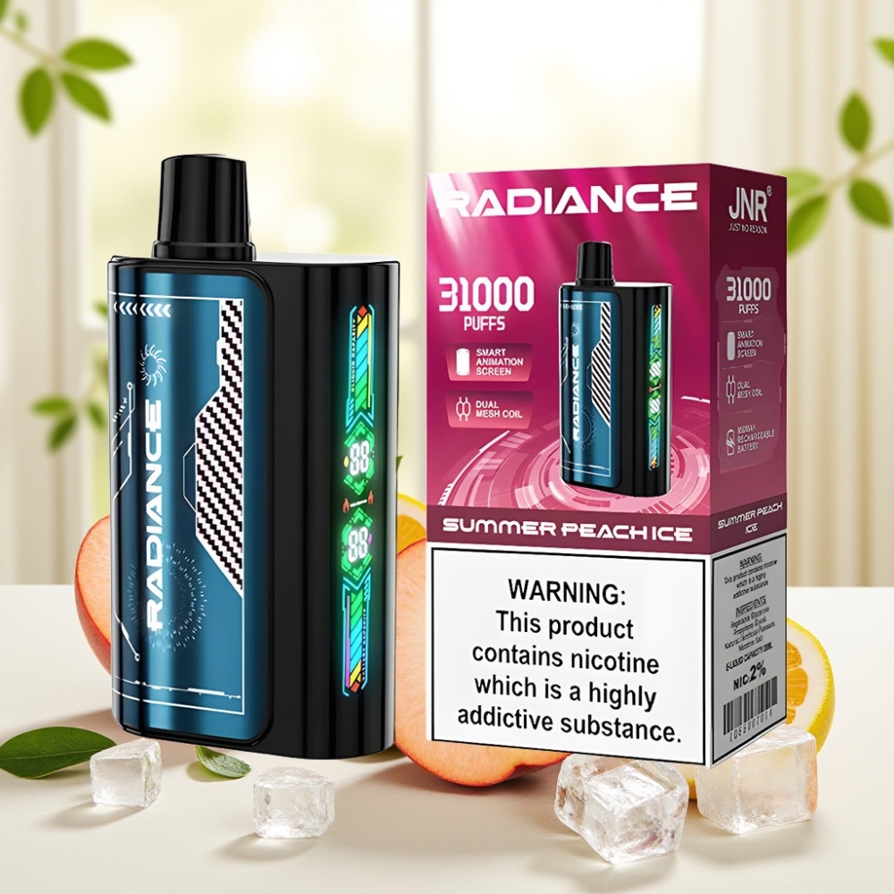 JNR Radiance 31000 Потягів Одноразова Вейп ЛІТНІЙ ПЕРСИК З ЛЬОДОМ 28мл 950мАг Type-C