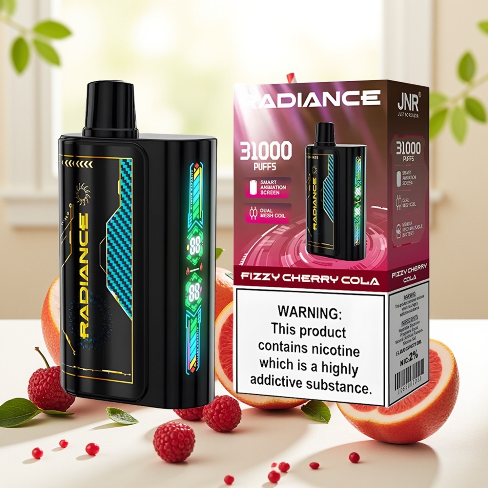 JNR Radiance 31000 Puffs Одноразова Електронна Сигарета 28мл рідини 2% нікотину FIZZY CHERRY COLA