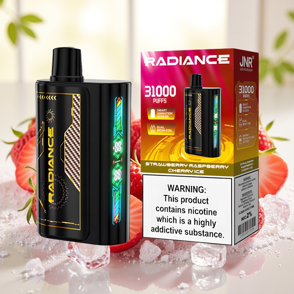 JNR Radiance 31000 Puffs Disposable Vape ПОЛУНИЦЯ МАЛИНА ВИШНЯ ЛІД 28мл 950мAh 2%