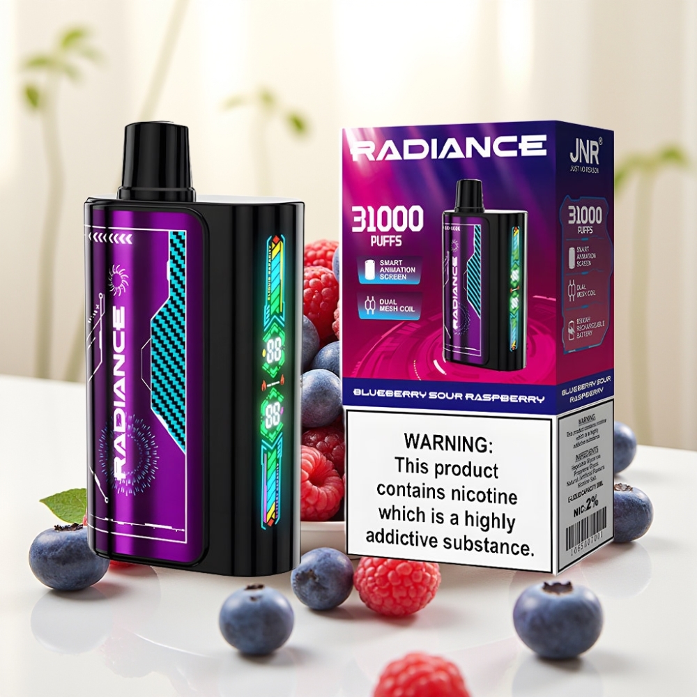 JNR Radiance 31000 Puffs Disposable Vape ЧОРНИЧНА КИСЛА МАЛИНА 28мл 950мАг Type-C