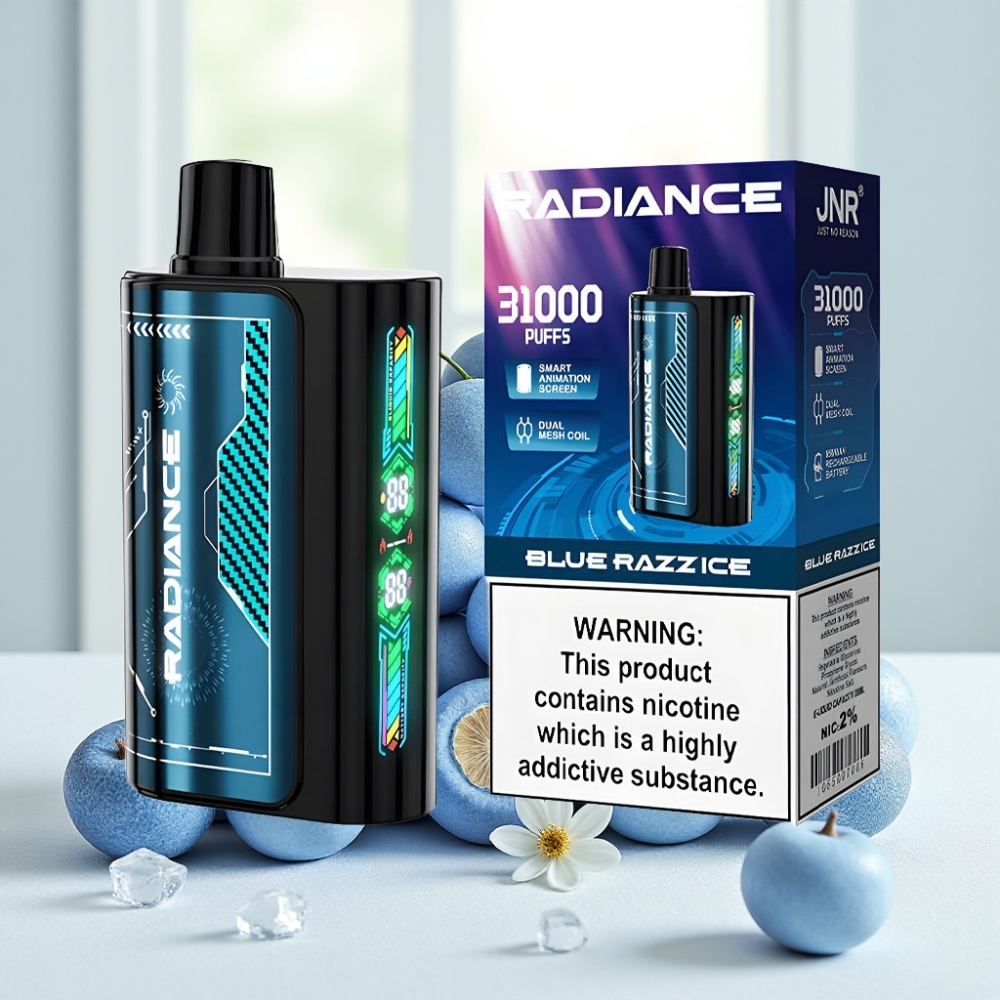 JNR Radiance 31000 Puffs Disposable Vape BLUE RAZZ ICE 28мл 2% нікотину 950мАг
