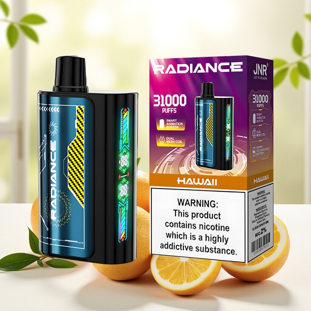 JNR Radiance 31000 Puffs Disposable Vape HAWAII (приблизно 31000 затяжок, 28мл рідини, 950 мА·г акумулятор)