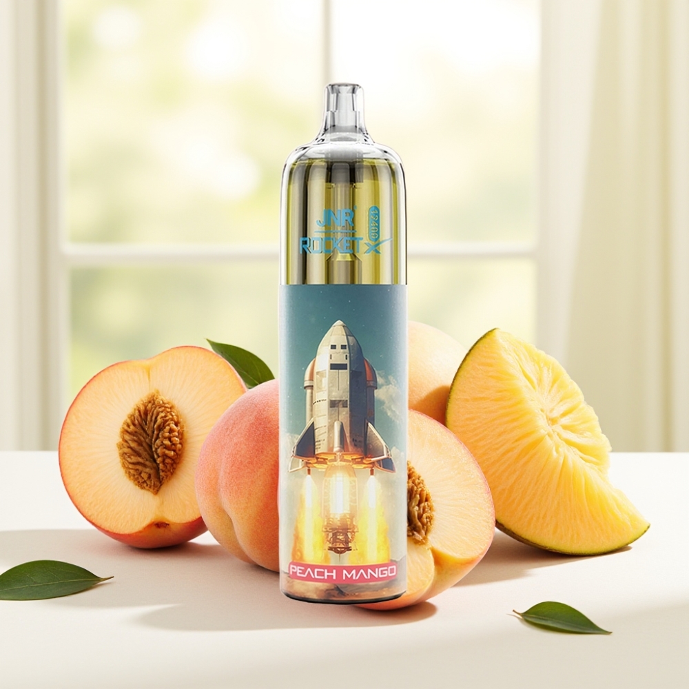 JNR Rocket-X 12400 Puffs Disposable Vape Персик Манго Регульований повітряпотік RGB 1.2Ом 850мАг 25мл Type-C