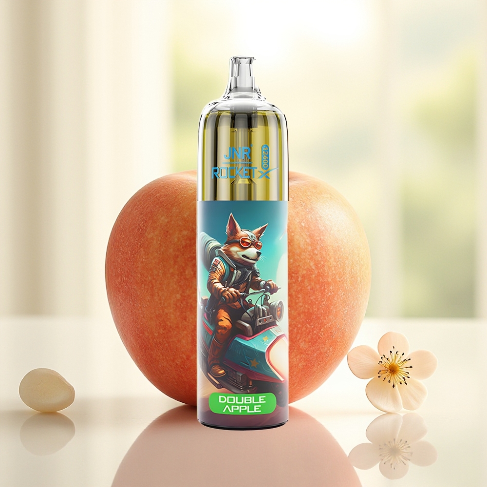 JNR Rocket-X 12400 Puffs Disposable Vape Подвійне яблуко, RGB, 1.2ом, 850мАг, 25мл, Type-C