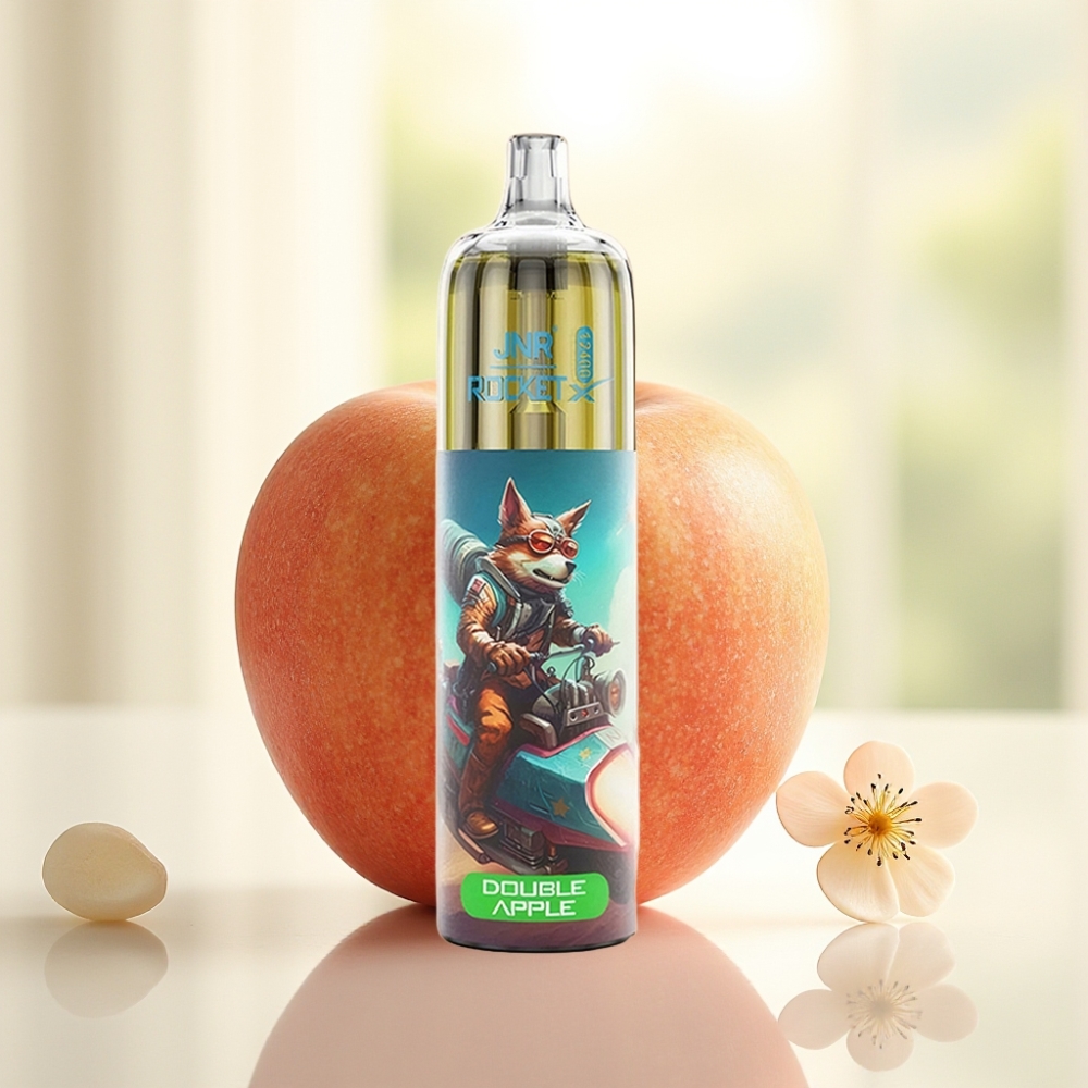 JNR Rocket-X 12400 Puffs Disposable Vape Подвійне яблуко, RGB, 1.2ом, 850мАг, 25мл, Type-C