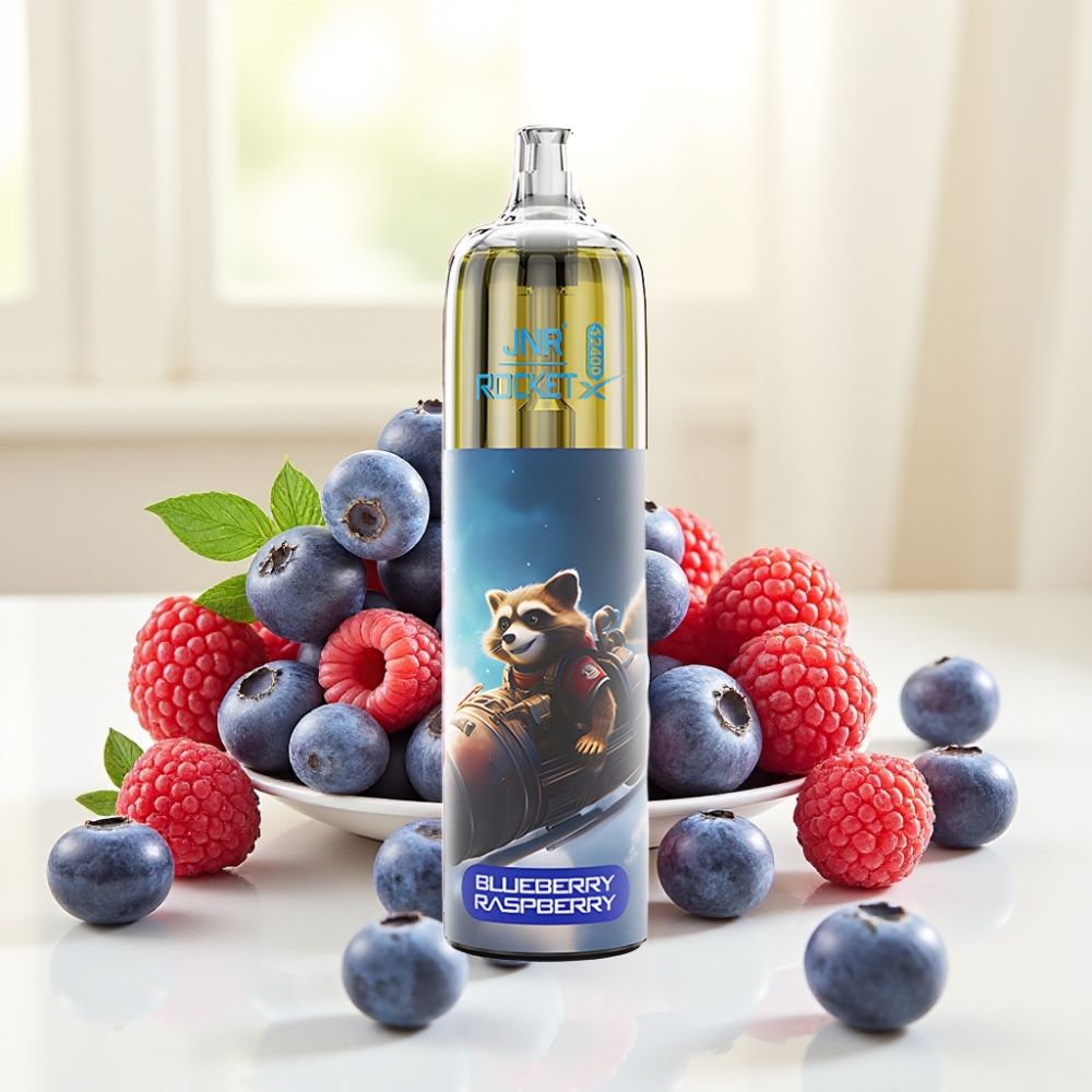 JNR Rocket-X 12400 Puffs Змінний повітряний потік RGB підсвітка 1.2ом 850мАг 25мл Type-C Чорниця Малина