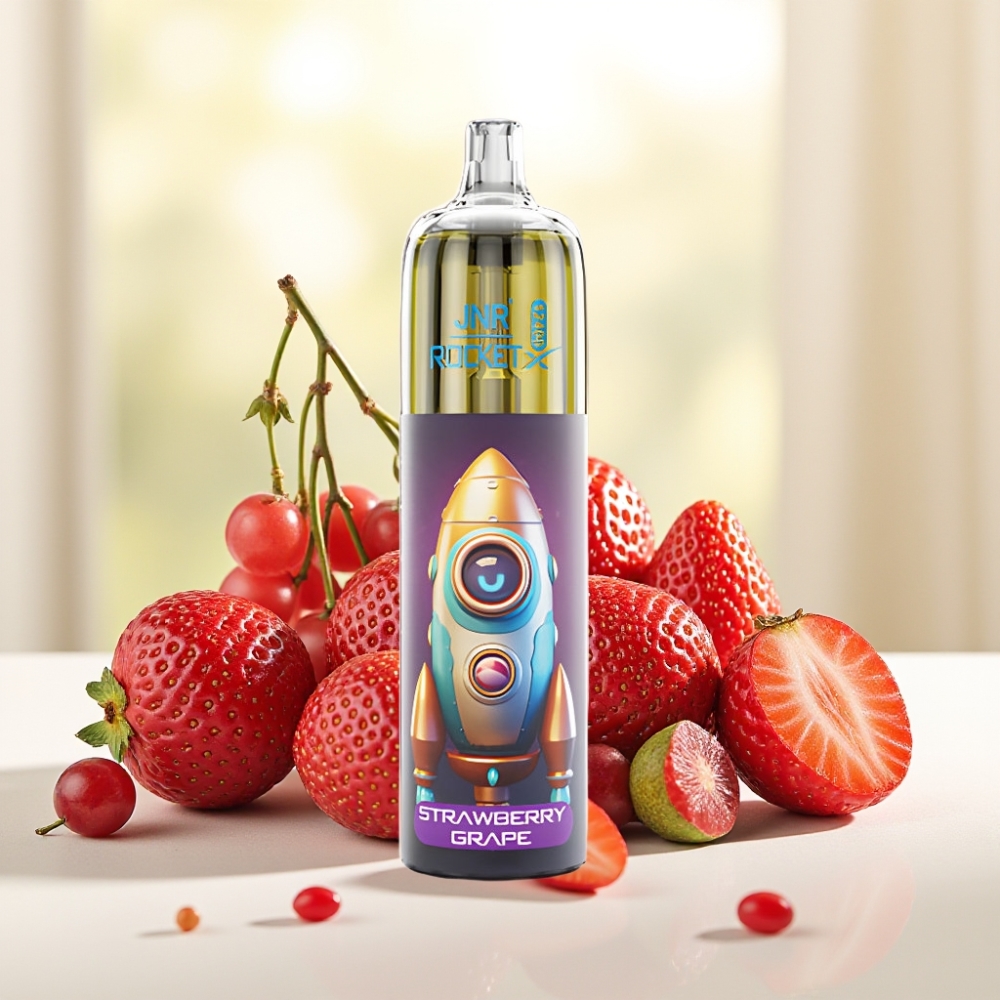 JNR Rocket-X 12400 Puffs Одноразова Е-сигарета Полуниця Виноград Регульований повітряпотік RGB