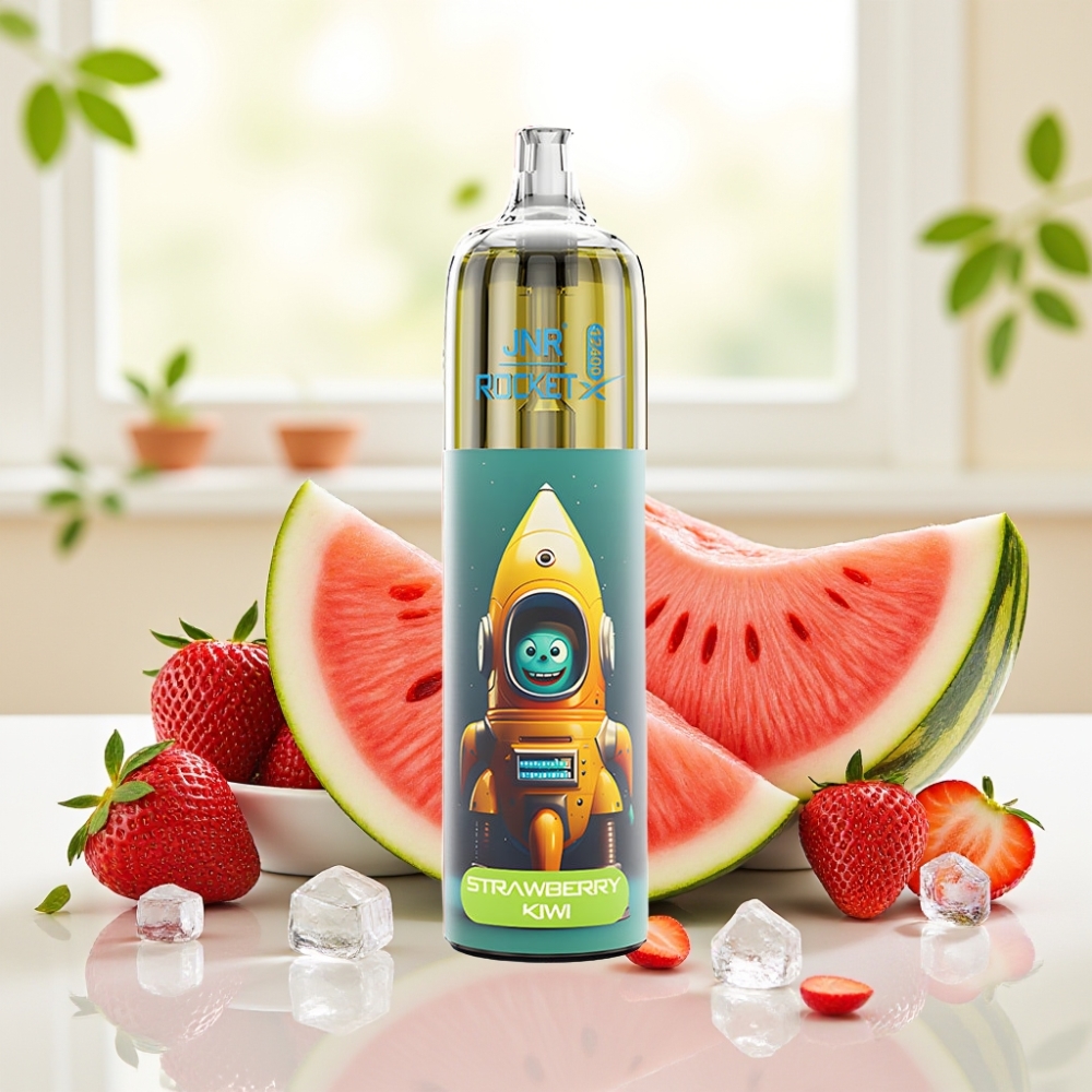 JNR Rocket-X 12400 Puffs Одноразова Е-сигарета з полунично-кавуновим льодом, RGB підсвітка, 850mAh, Type-C