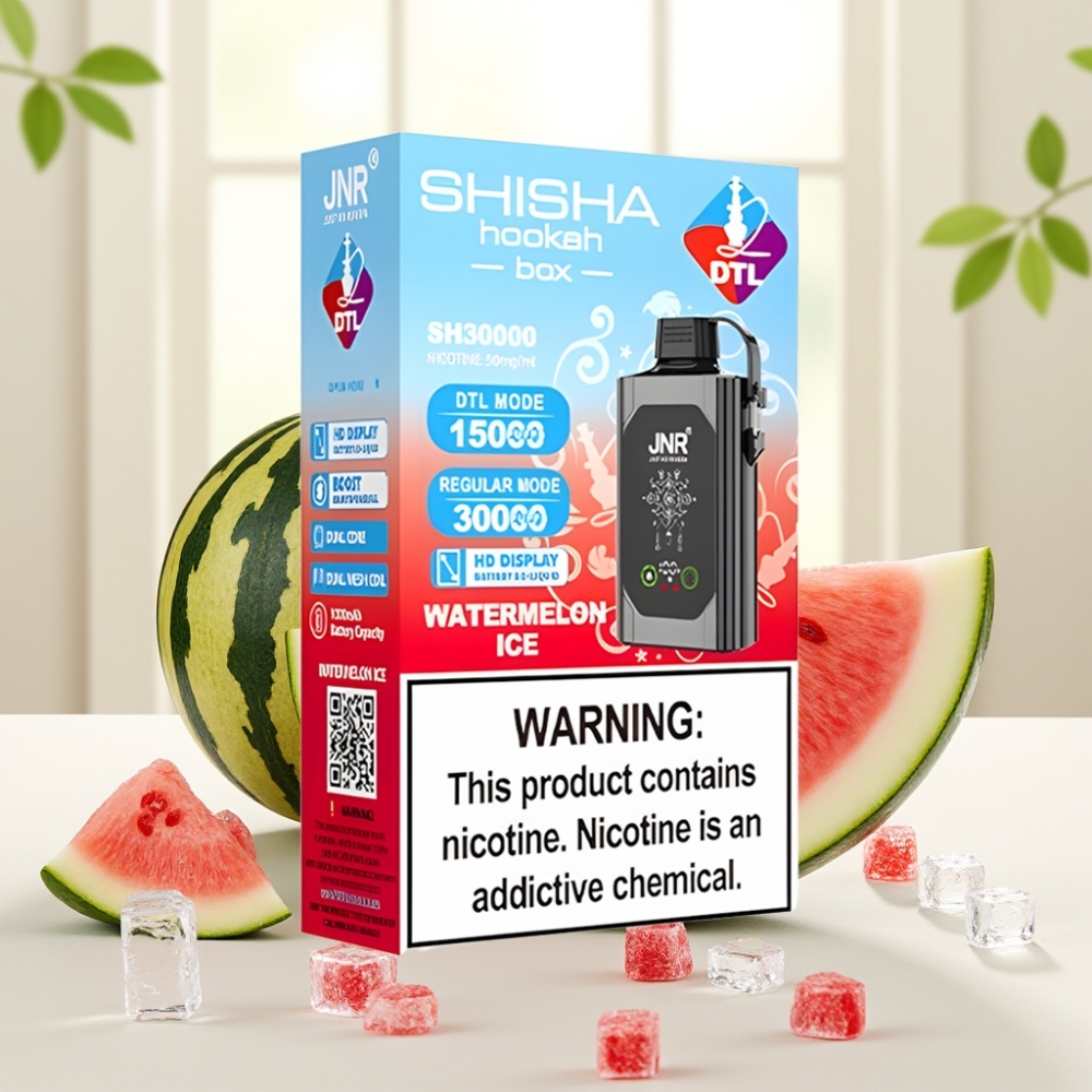 JNR Shisha Hookah Box 20500 Puffs Дисплей HD Акумулятор 1000mAh Рідина 25ml Кавун Лід