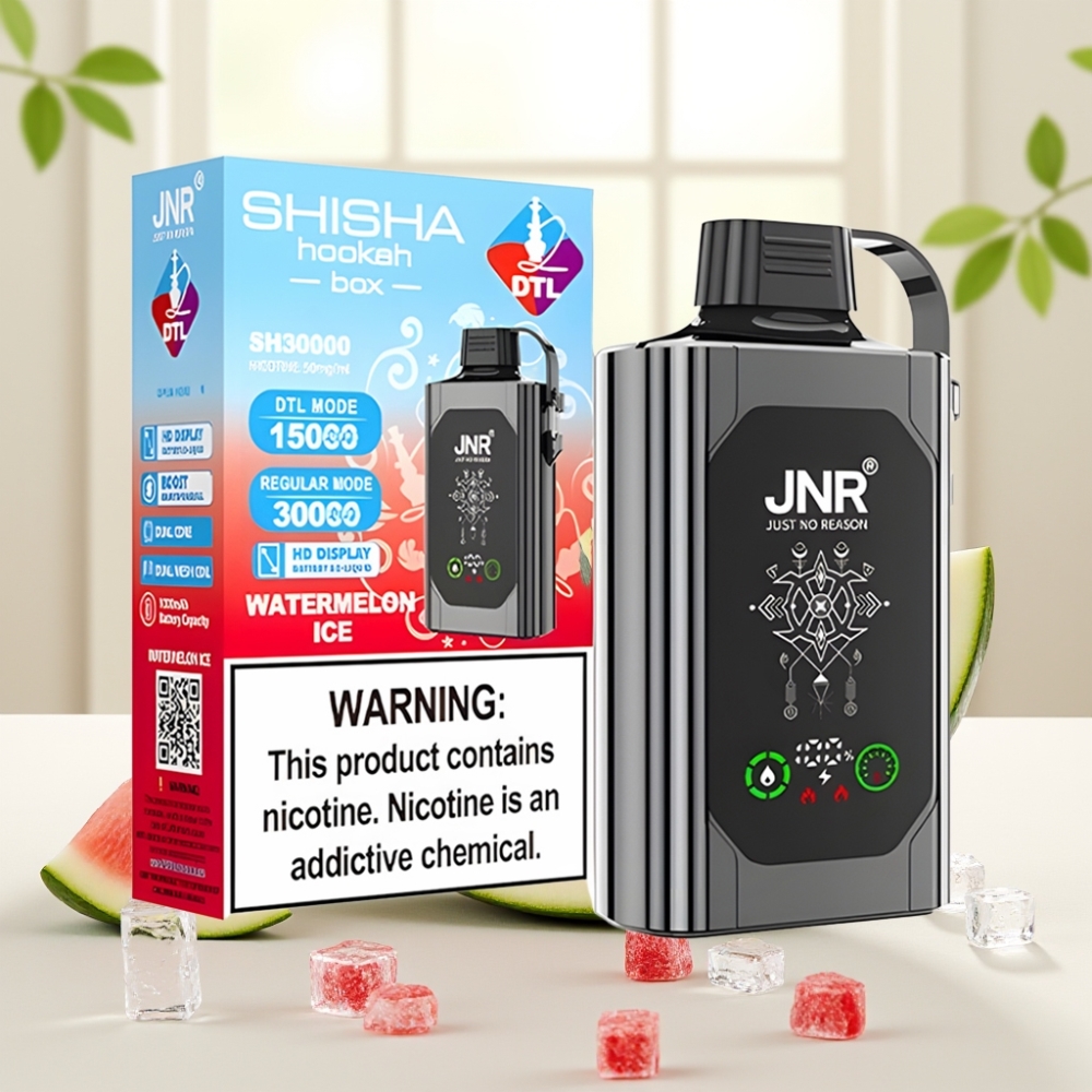 JNR Shisha Hookah Box 20500 Puffs Дисплей HD Акумулятор 1000mAh Рідина 25ml Кавун Лід