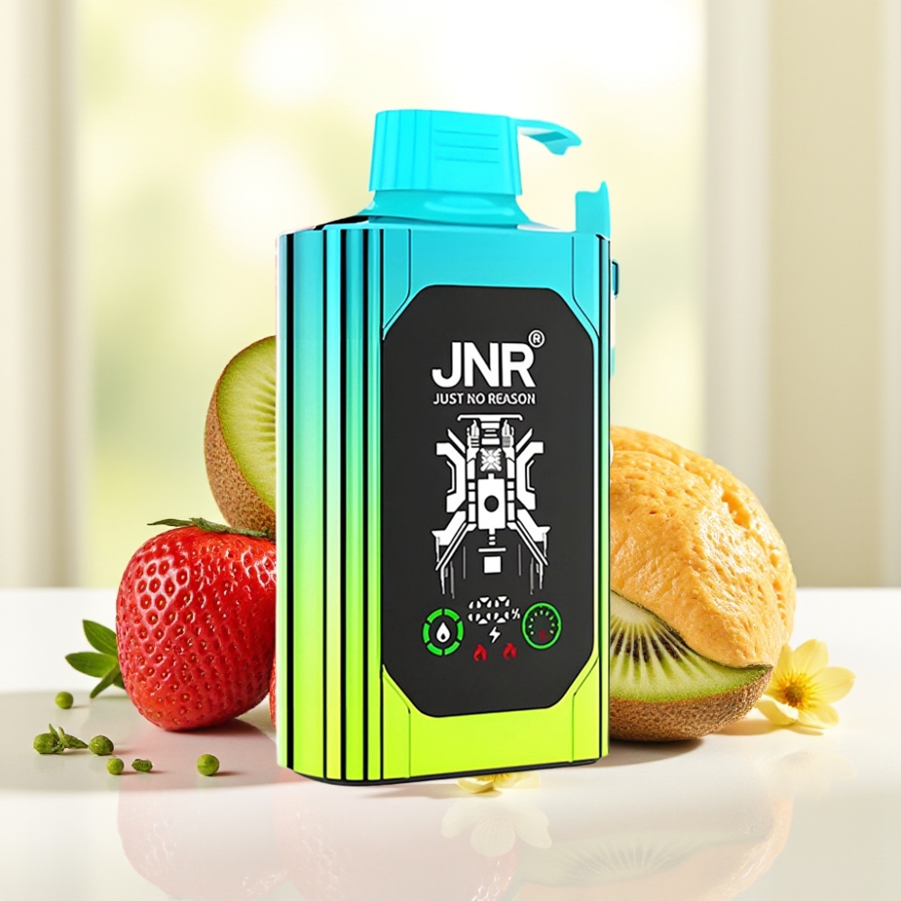 JNR Shisha Hookah Box 20500 Puffs Полуничний Ківі HD Дисплей 1000mAh 25ml Type-C Dual Mesh Coil