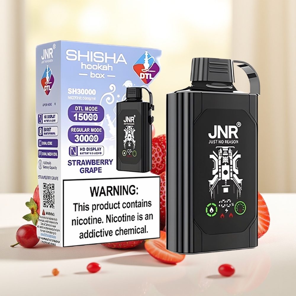 JNR Shisha Hookah Box 20500 Puffs Полуниця Виноград Дисплей HD Акумулятор 1000mAh Тип-C