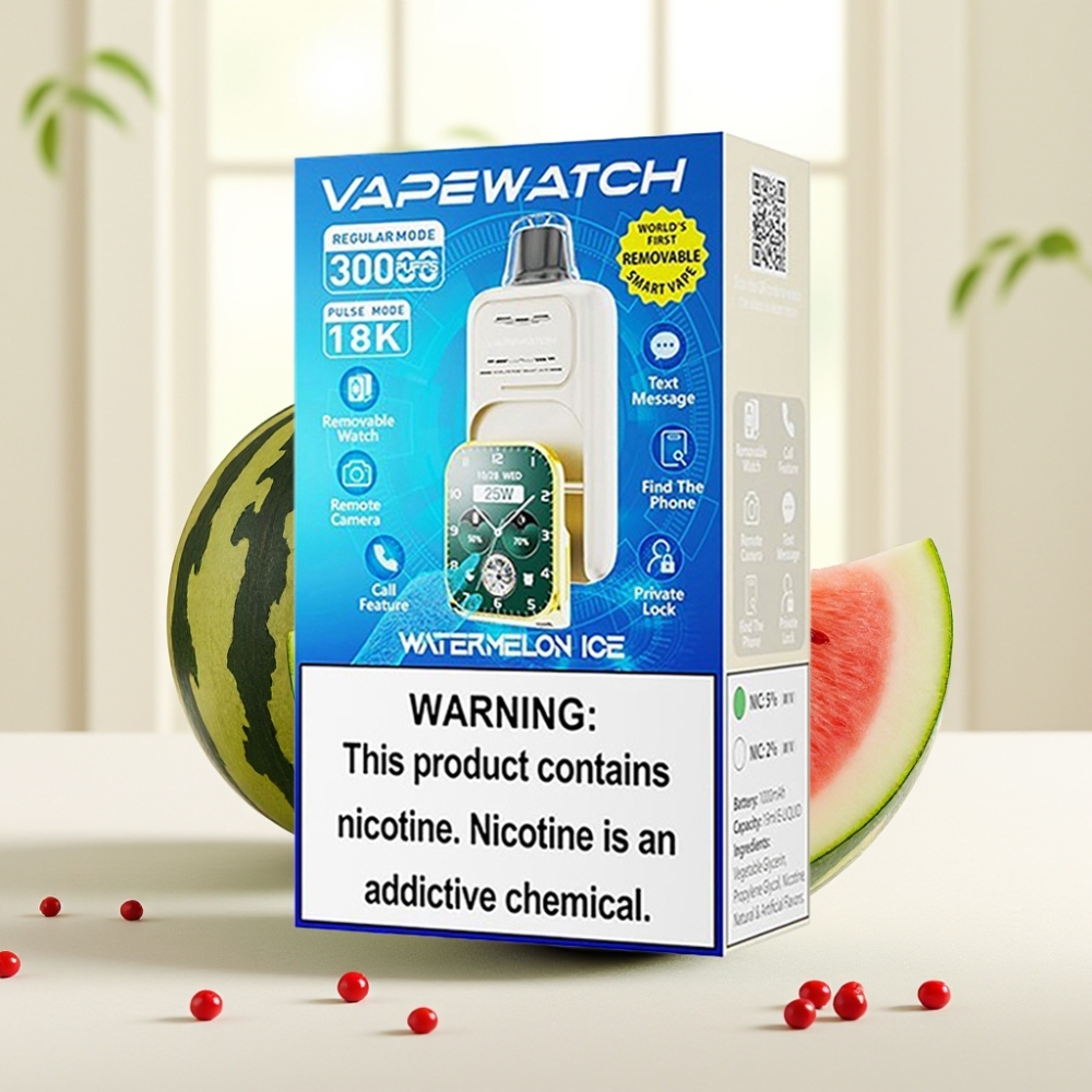 JNR VapeWatch 30000 Puffs Кавун Лід, 1000mAh, 19mL, 5%, Type-C