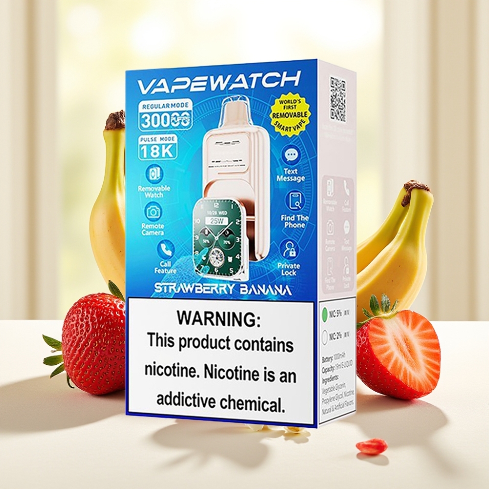 JNR VapeWatch 30000 Puffs Полуниця-Банан 30000 тяг, 1000mAh, 19мл, 5%, Type-C