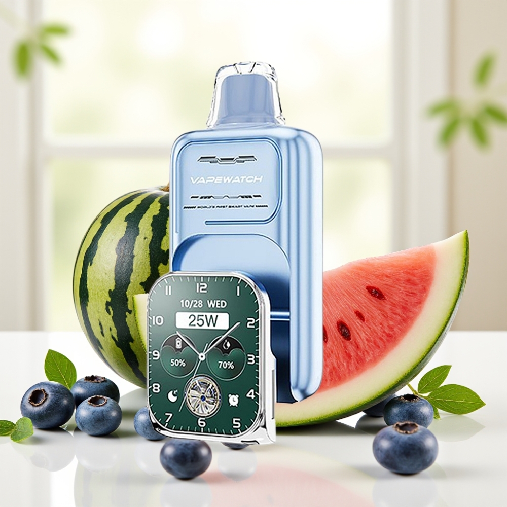 JNR VapeWatch 30000 Puffs Blueberry Watermelon 1000mAh 19mL 5% Dual Mesh Coil Type-C