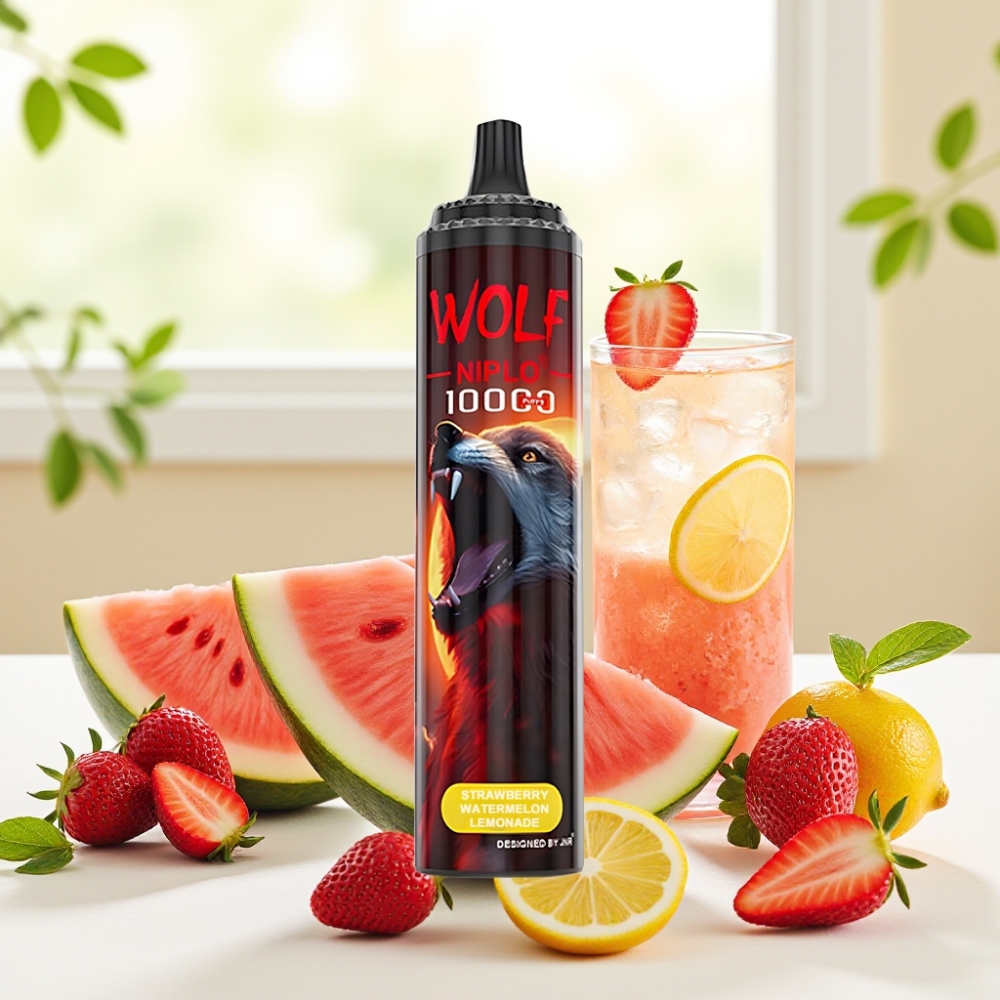 JNR Wolf Niplo 10000 Puffs Полуниця Кавун Лимонад 1.0 Ом 650mAh 20ml