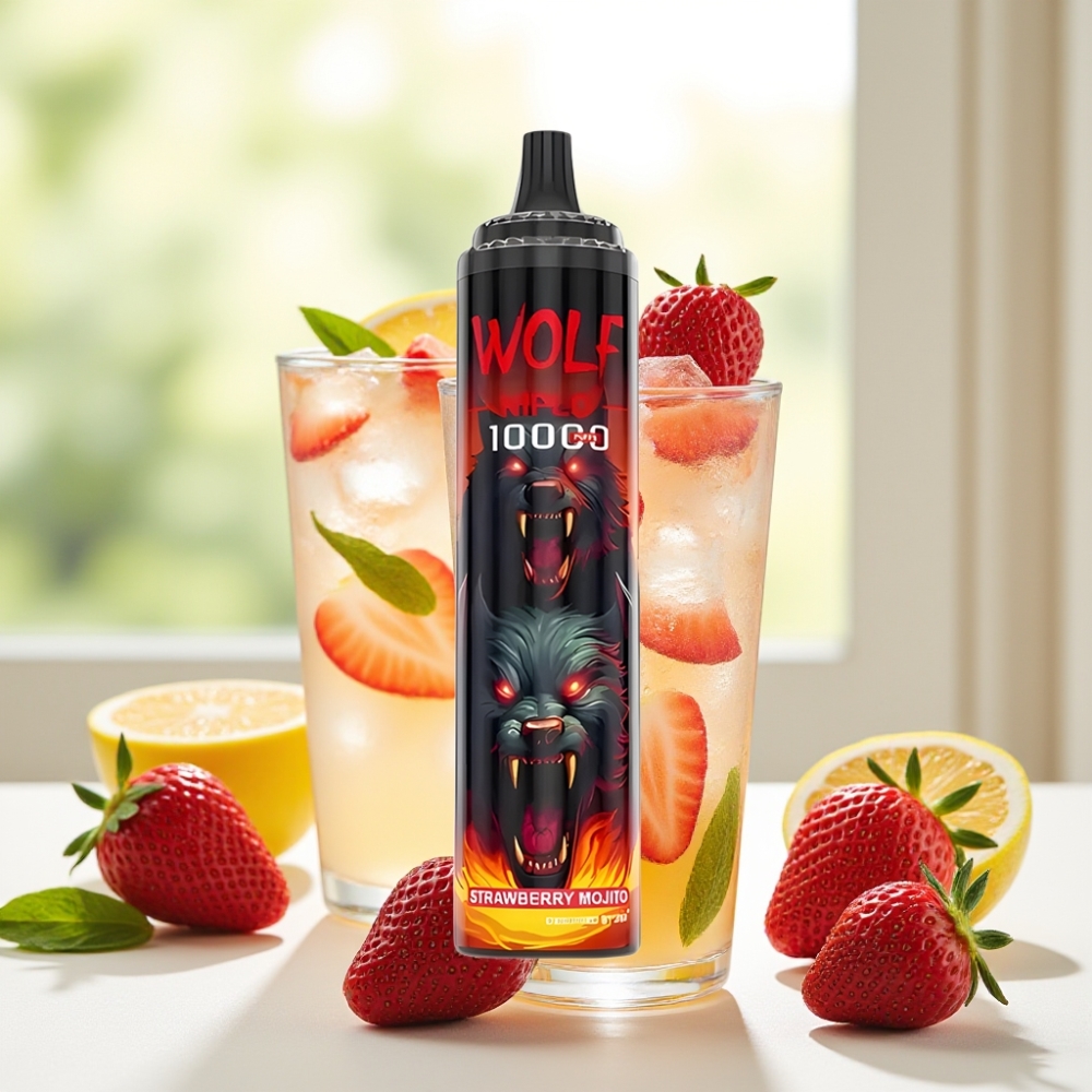 JNR Wolf Niplo 10000 Puffs Полуниця Мохіто 1.0 Ом 650mAh 20ml Type-C