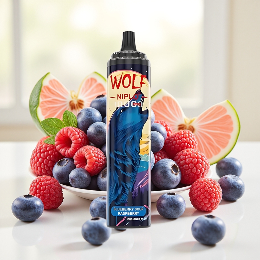 JNR Wolf Niplo 10000 Puffs Чорниця Кисла Малина 650mAh Type-C 20ml 0%/2%/5%