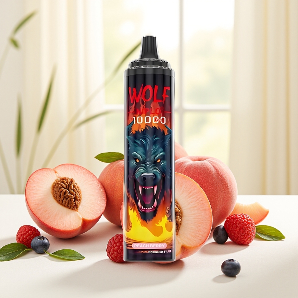 JNR Wolf Niplo 10000 Puffs Персик-Ягода 650mAh Type-C 20ml 0%/2%/5%